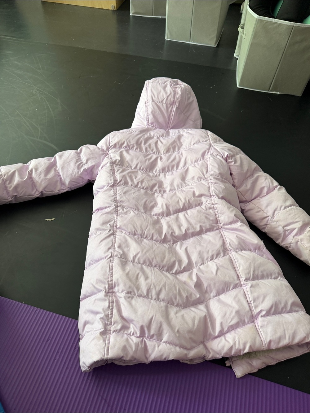 Kids Hooded Puffer Jacket - Light Pink - Picture 4 of 6